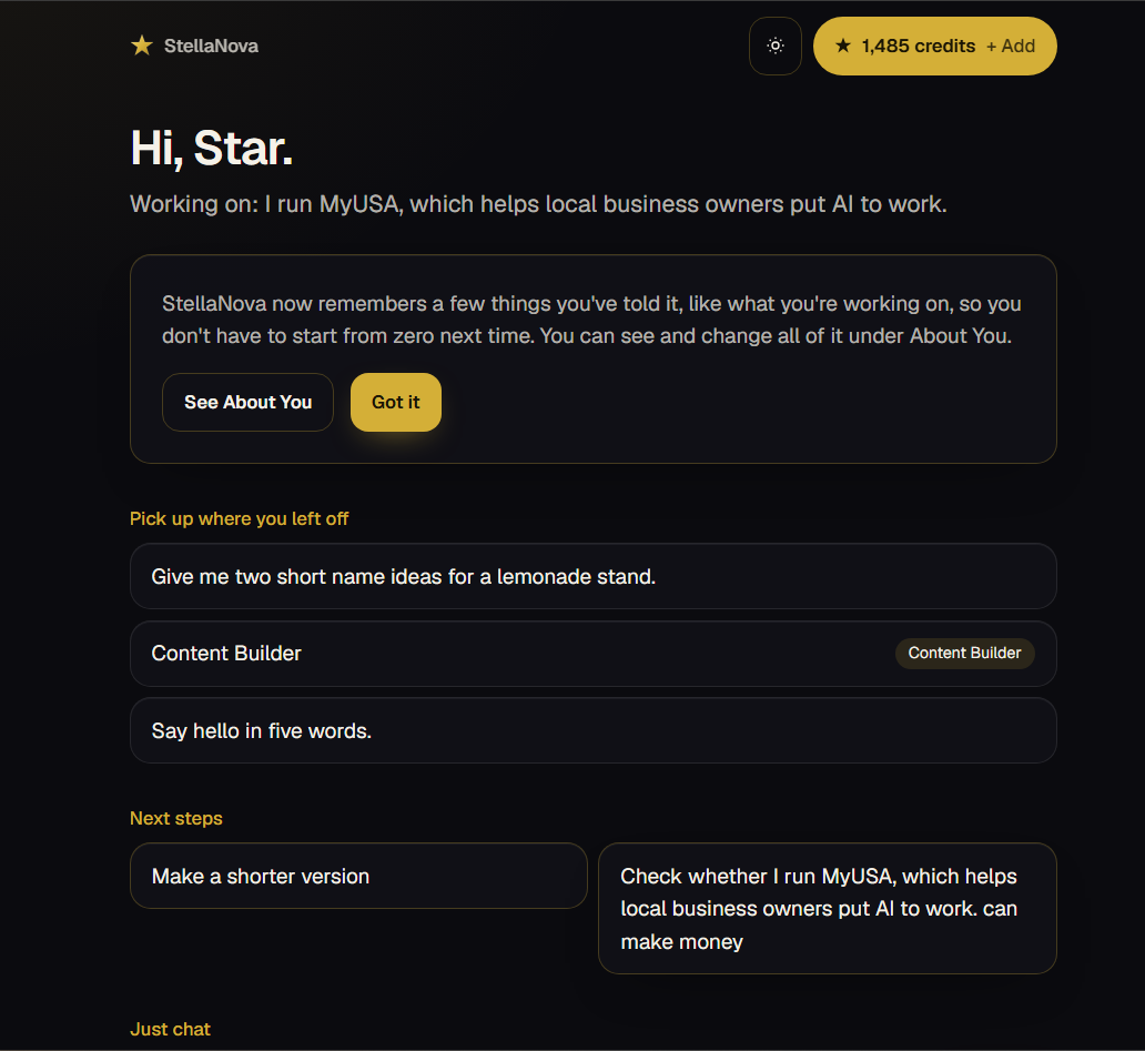 StellaNova AI product screenshot